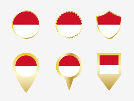 Vector flag set of Monaco.