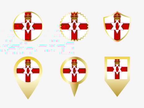 Vector flag set of Northern Ireland.