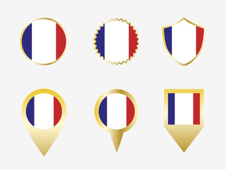 Vector flag set of France.