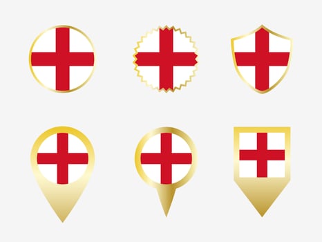 Vector flag set of England.