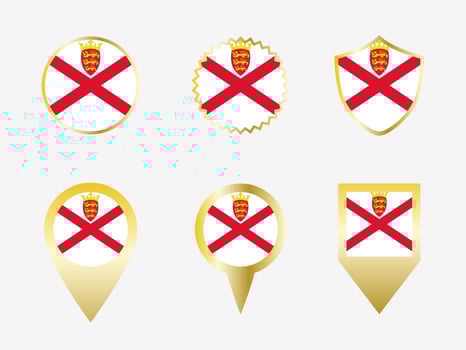 Vector flag set of Jersey.