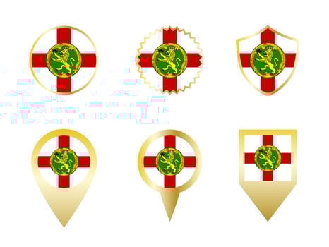 Vector flag set of Alderney.