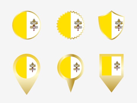 Vector flag set of Vatican City.