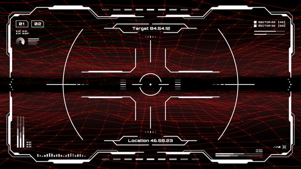 HUD futuristic monitor screen interface target aim vector