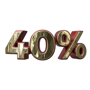 40 percent 3D number transparent background png