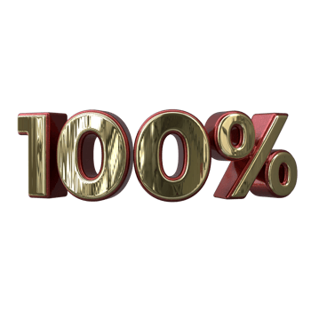 100 percent 3D number transparent background png