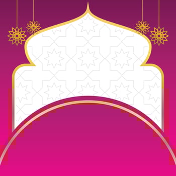 islamic sale poster template with free space for text and image. It has golden color mandala and dome ornament. Design for banners, greeting cards, social media and web. vector
