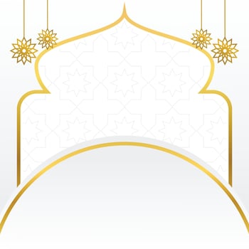 islamic sale poster template with free space for text and image. It has golden color mandala and dome ornament. Design for banners, greeting cards, social media and web. vector