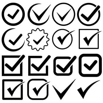 Approved icon vector set. Profile Verification illustration sign collection. Accept symbol. ok logo. yes mark.