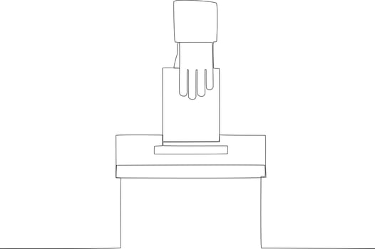 Voter's hand finished making the election vector