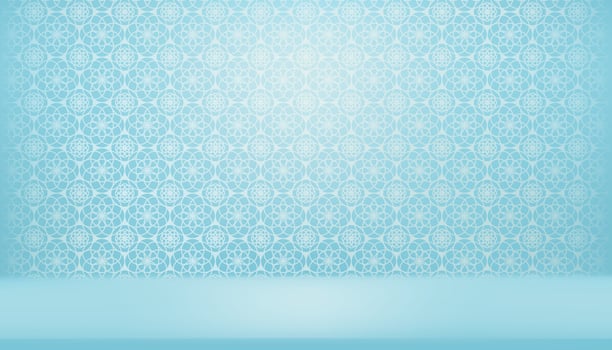 Ramadan Kareem background,3d Studio Display,Islamic ornament,Arabic pattern on Blue background,Vector texture Arabian traditional motif,Muslim Religion Symbolic for Eid al fitr,Eid al Adha,Eid Mubarak vector