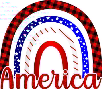 4th July America Rainbow vector