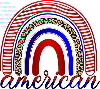 4th July America Rainbow vector