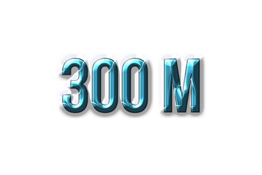 300 million subscribers celebration greeting Number with elegant design png