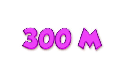 300 million subscribers celebration greeting Number with liquid design png