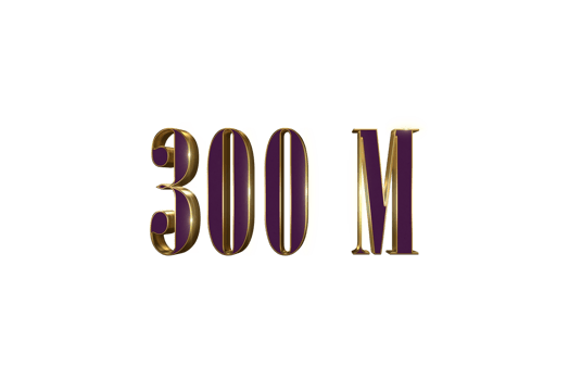 300 Million  subscribers celebration greeting banner with Luxury Design png