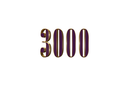 3000 subscribers celebration greeting Number with luxury design png