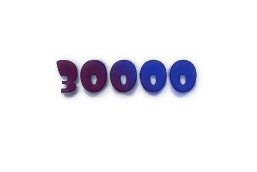 30000 subscribers celebration greeting Number with ink design png