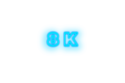 8 k subscribers celebration greeting Number with glow design png