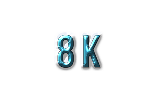 8 k subscribers celebration greeting Number with plastic design png