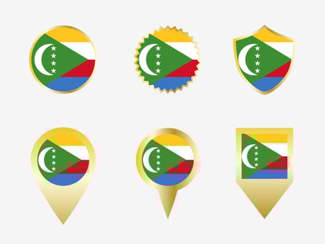 Vector flag set of Comoros.