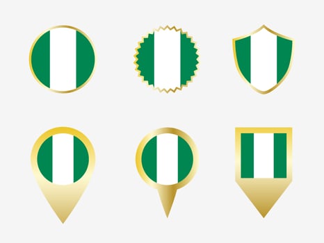 Vector flag set of Nigeria.