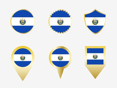 Vector flag set of El Salvador