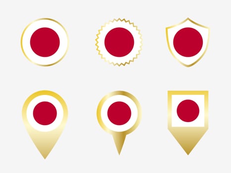 Vector flag set of Japan
