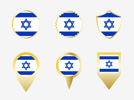 Vector flag set of Israel