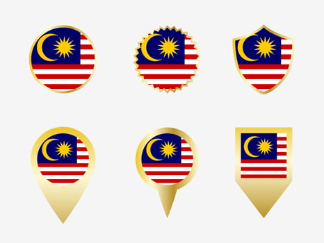 Vector flag set of Malaysia