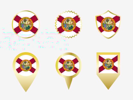 Vector flag set of Florida, US state