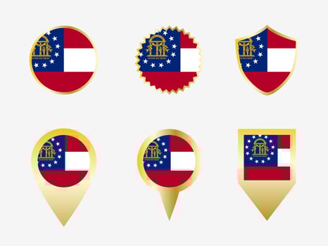 Vector flag set of Georgia, US state