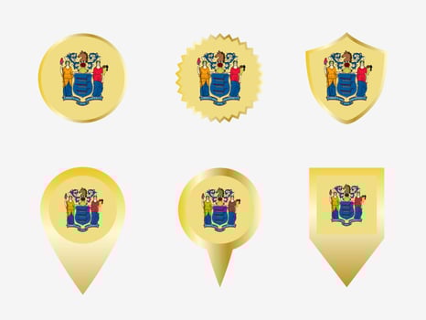 Vector flag set of New Jersey, US state