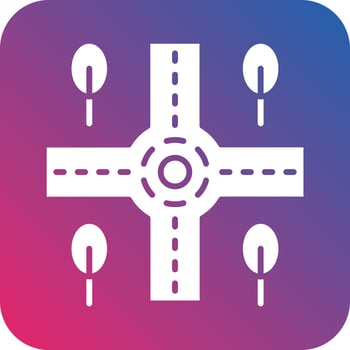 Crossroad Icon Vector Design
