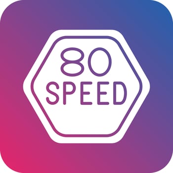 80 Speed Limit Icon Vector Design