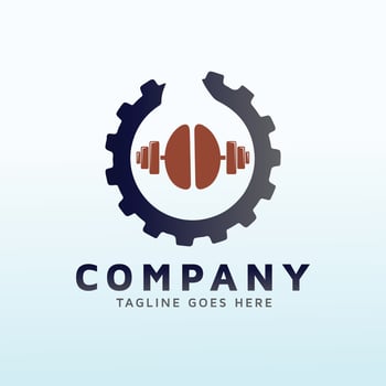 freshly roasted coffee logo design with fitness icon vector