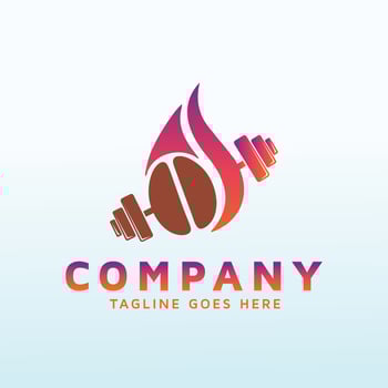 freshly roasted coffee logo design with fitness icon vector