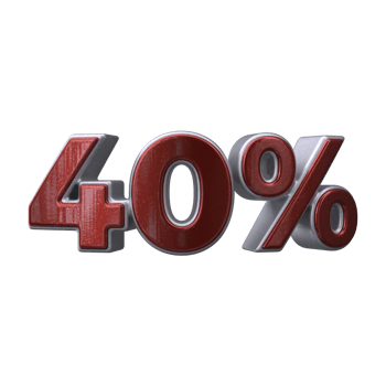 40 percent 3D number transparent background png