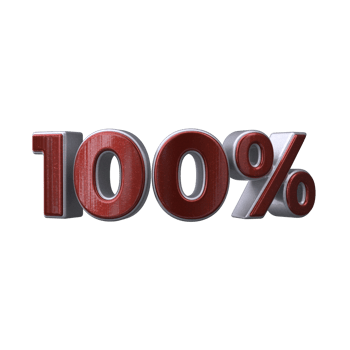 100 percent 3D number transparent background png