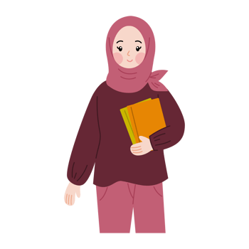 cute hijab woman character illustration png