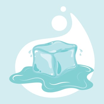 Melting ice cartoon vector illustration graphic
