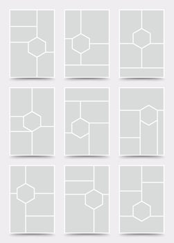 Moodboard template. Photo collage layout. Minimalist Moodboard. vector