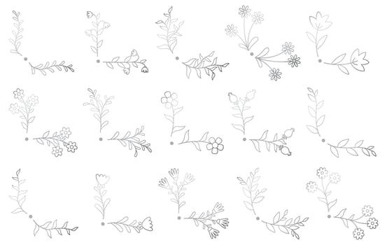 Floral hand drawn border. Wedding card design element. vector