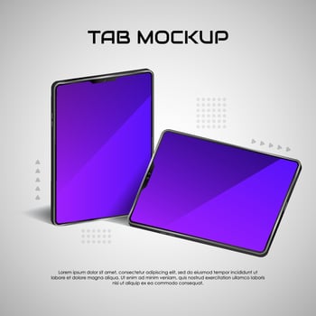 3D Grey Tab Mockup vector