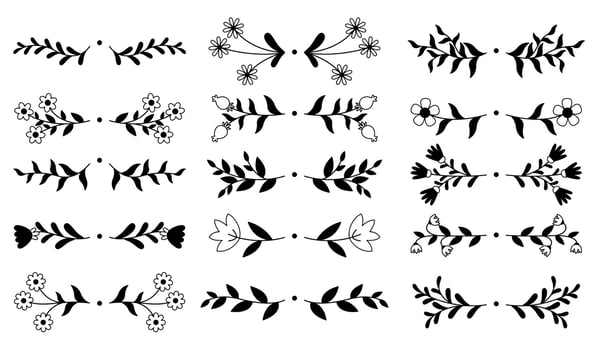 Floral hand drawn border. Wedding card design element. vector