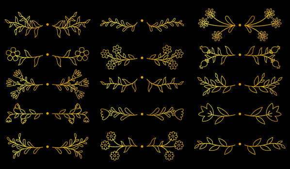 Floral hand drawn border. Wedding card design element. vector