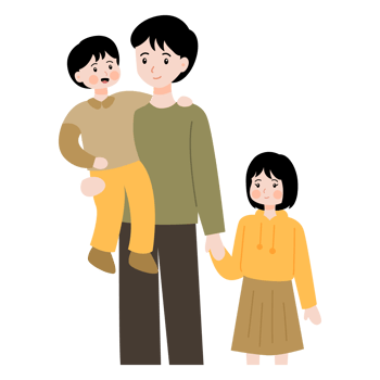 father and kid illustration in hand drawn style png