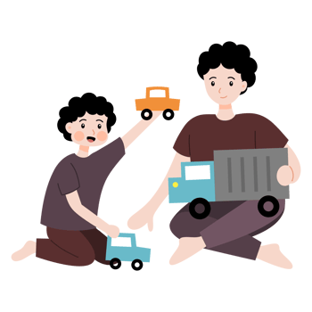 father and kid illustration in hand drawn style png