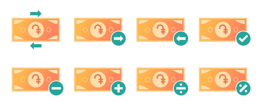 Armenian Dram Money Transaction Icon Set vector