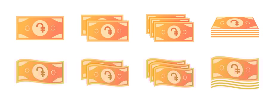 Armenian Dram Banknote Icon Set vector